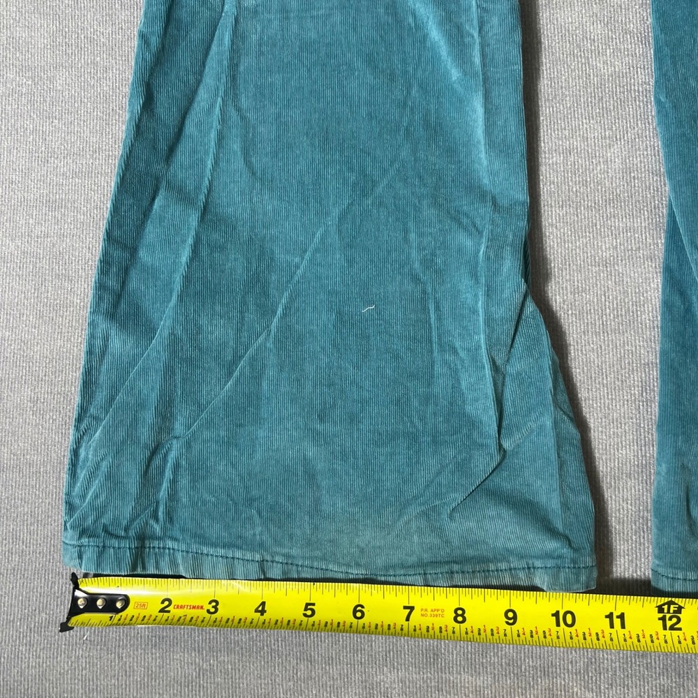 We The Free Free People Teal Corduroy Flare Pants Pull On Bell Bottom Size 26 - Picture 10 of 12